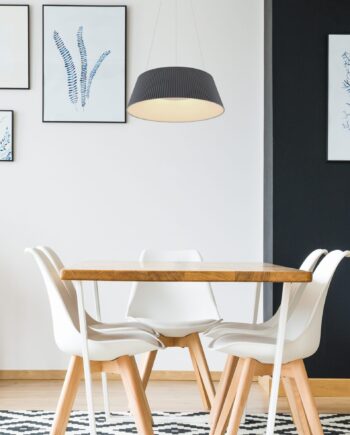 CROTONE: Lámpara negra interior difusor blanco LEd 45w 48801SH Globo Lighting. STOCK EN TIENDA