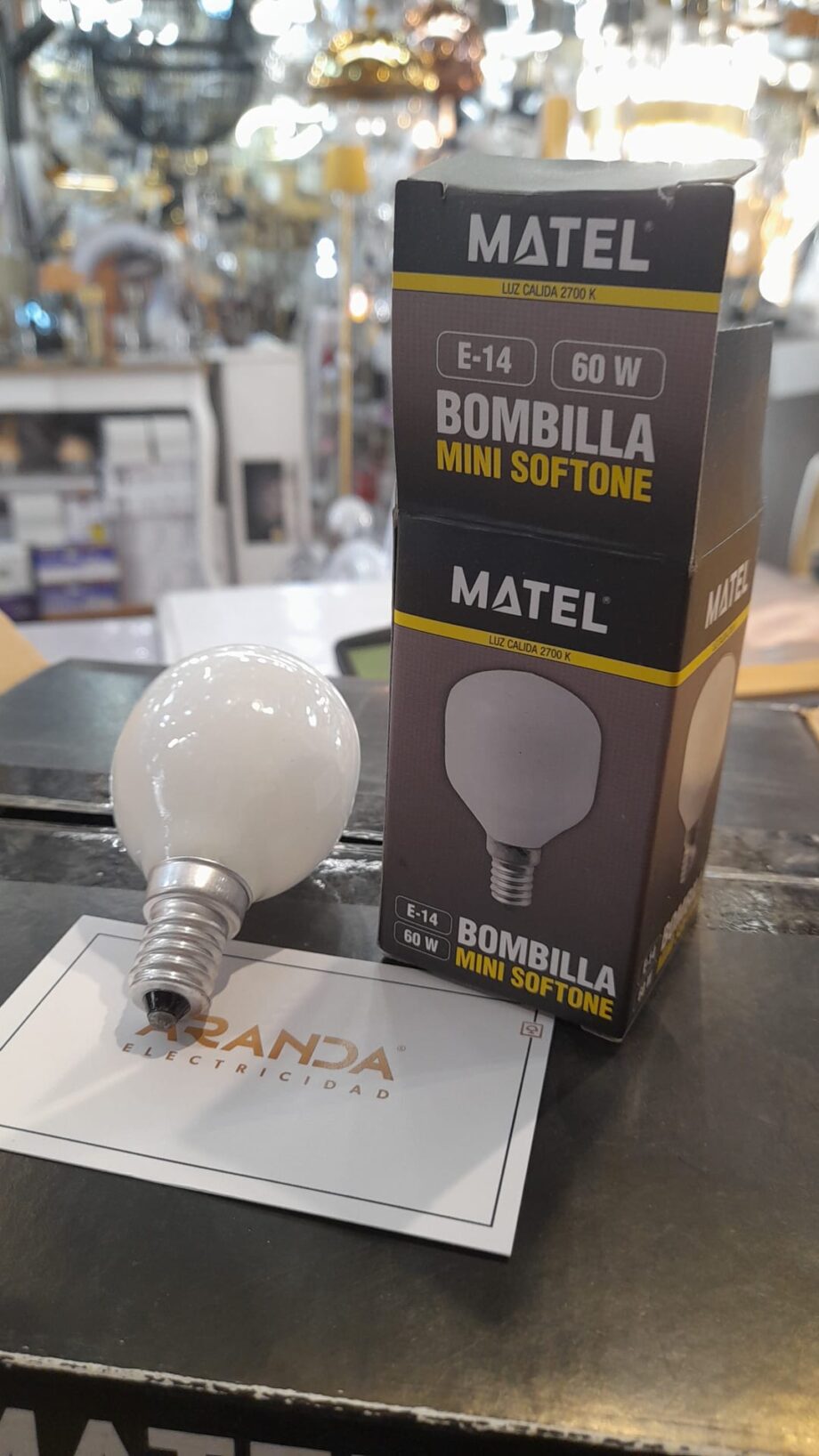 Bombilla esférica incandescente opal 60w E14 mini softone Matel