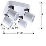 TURN: Plafón 4 Luces en Blanco con bombillas Led  Schuller 372510. OUTLET, STOCK DISPONIBLE EN TIENDA