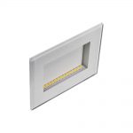 Aplique empotrable / Ilumina escalones Led blanco aluminio y cristal templado 3w 3k STEP Acontract
