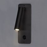 ARON: Aplique negro con Lector 3W Led luz cálida 3K, empotrable y con interruptor, E32401N Acb Iluminación.