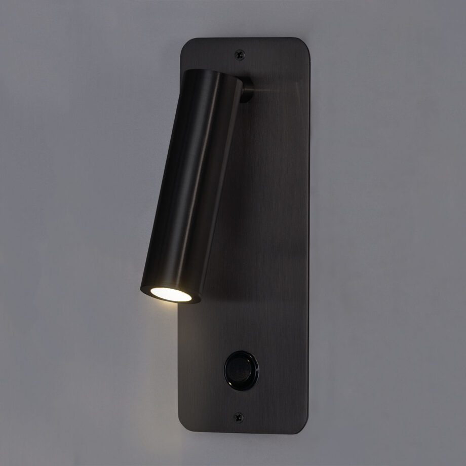 ARON: Aplique negro con Lector 3W Led luz cálida 3K, empotrable y con interruptor, E32401N Acb Iluminación.