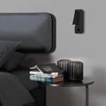 ARON: Aplique negro con Lector 3W Led luz cálida 3k con interruptor, A32401N Acb Iluminación.