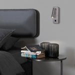 ARON: Aplique níquel satinado con Lector 3W Led luz cálida 3k con interruptor, A32401NS Acb Iluminación.