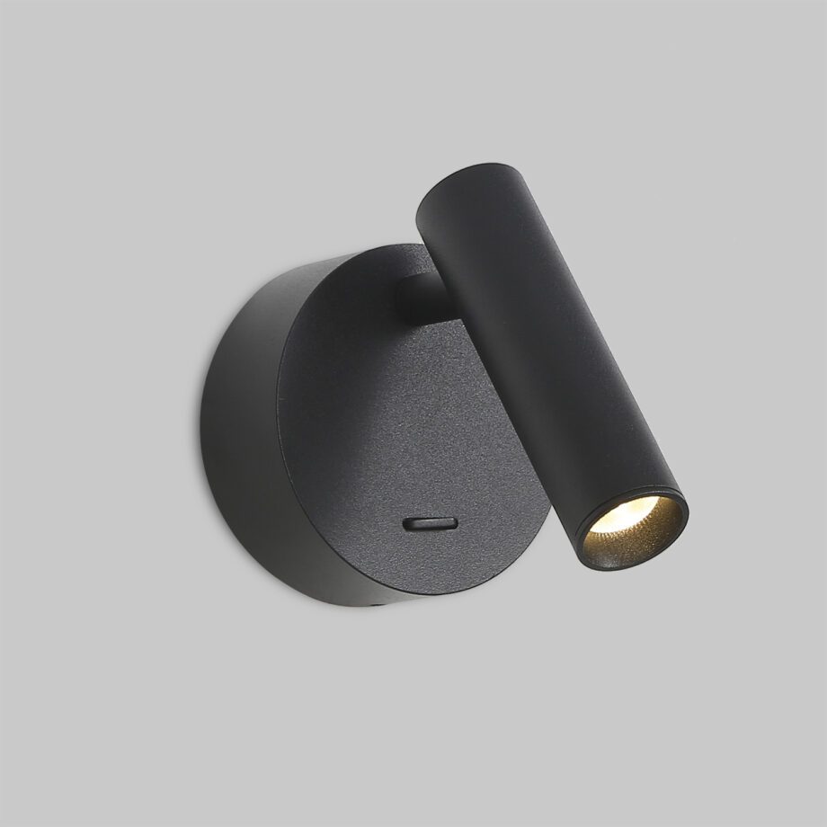 ATRIA: Aplique negro con Lector 3W Led con interruptor, A3925000N Acb Iluminación.