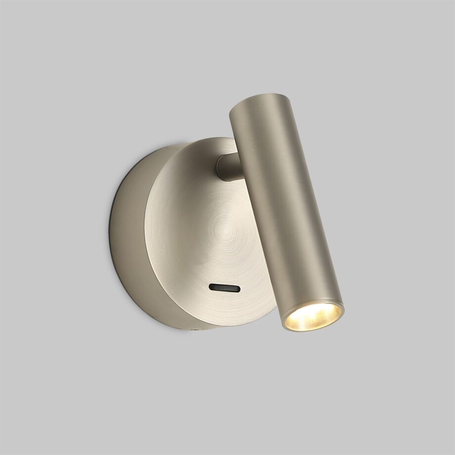 ATRIA: Aplique níquel mate con Lector 3W Led con interruptor, A392510NM Acb Iluminación.