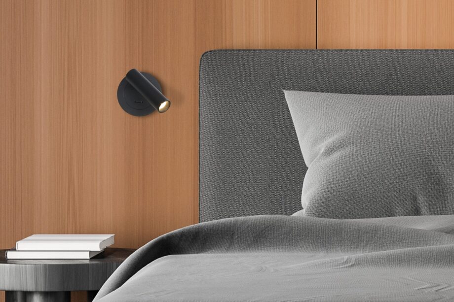 Aplique ATRIA negro de Lector Led empotrable con interruptor