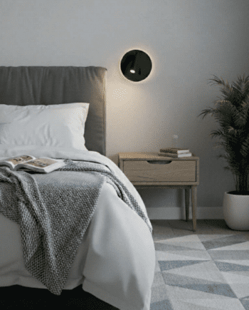 Aplique PANAU negro luz indirecta 6W y lector 3W con doble interruptor Acb Iluminación