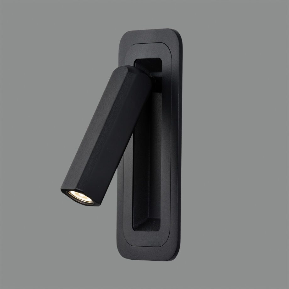 Aplique negro BOHEME de lector empotrable sin interruptor E382610N Acb Iluminación