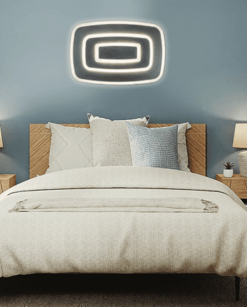 Plafón BERGAMO en aluminio pulido y acrílico con 70w Led Y mando - Acontract-Luz