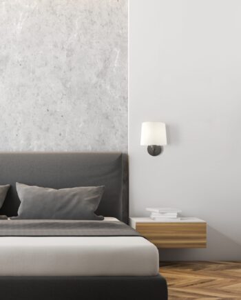 STILO: Aplique pared negro con pantalla redonda A8202080N Acb Iluminación 1 x E27.