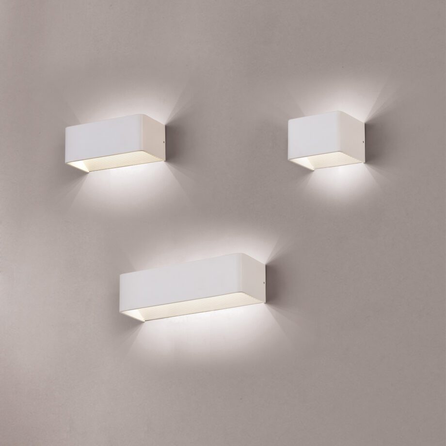 ICON: Aplique diseño blanco texturado con 10,5w Led en 2700k   Acb Iluminación