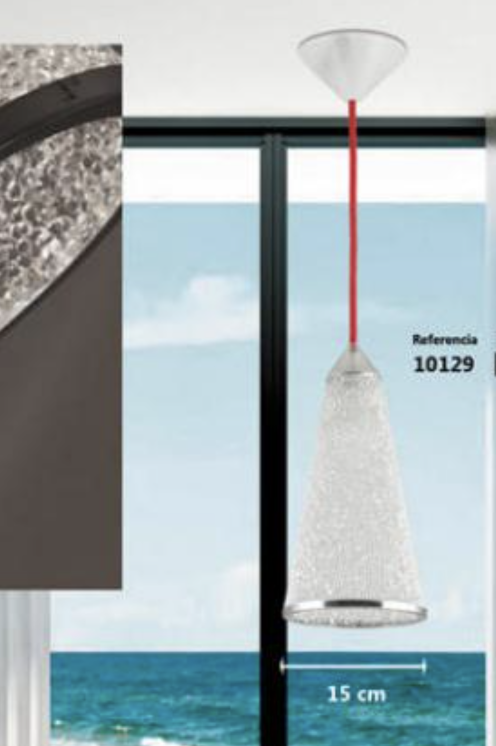 GOTAM: Colgante acrílico con cable rojo, 10129 Alemar. STOCK DISPONIBLE EN TIENDA