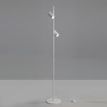 GINA: Lámpara blanca de pie de 2 focos orientables para bombillas gu10 Led, H3874080B Acb Iluminación. 160cm altura.