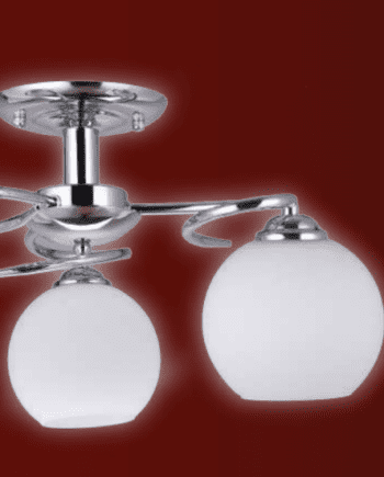 Lámpara JAEN semiplafón cromo con 4 esferas blancas E14 Lumsevi