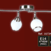 Lámpara ROMA semiplafón cuero con 4 esferas blancas E14 Lumsevi