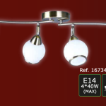Lámpara ROMA semiplafón cuero con 4 esferas blancas E14 Lumsevi. STOCK DISPONIBLE EN TIENDA