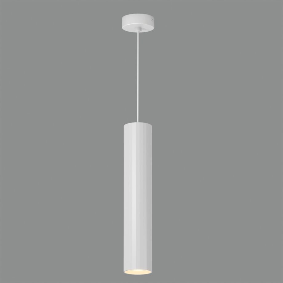 MODRIAN: Colgante blanco de diseño cilindro para bombilla gu10 Led, C3951080B Acb Iluminación.