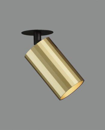 MODRIAN: Foco negro y oro de base empotrable de techo para bombilla gu10, E3951080O Acb Iluminación.