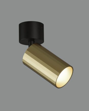 MODRIAN: Aplique de pared base negra con foco orientable oro para bombilla gu10 Led, P3951180O Acb Iluminación.