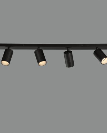 MODRIAN: Regleta rectangular negra de 4 focos para bombillas gu10 Led, P3951480N Acb Iluminación, 80cm. STOCK EN TIENDA