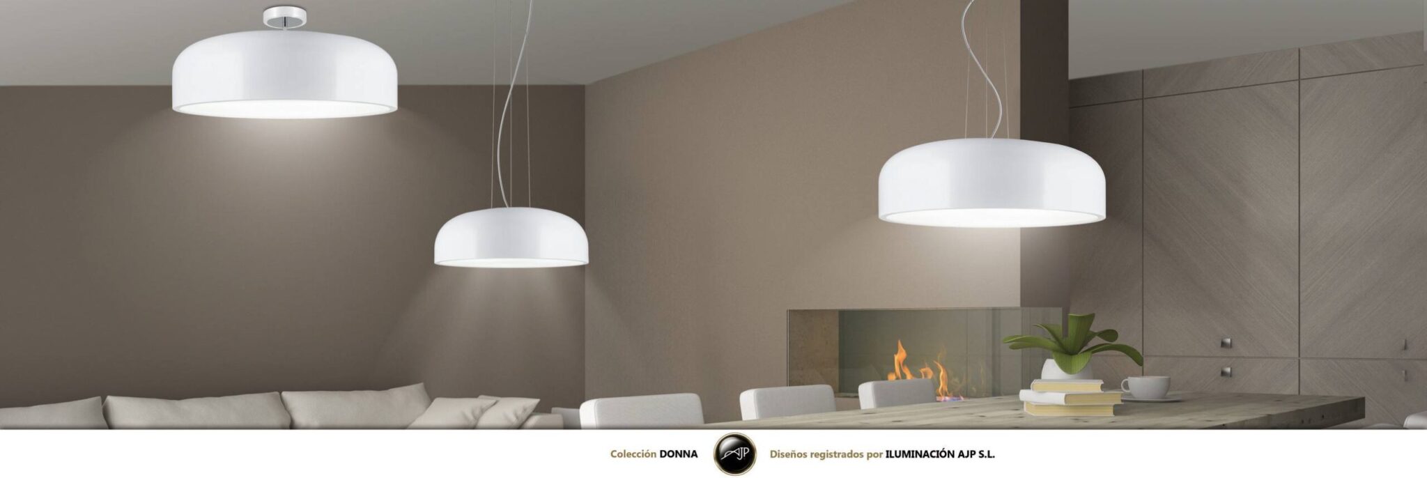 DONNA: Colgante blanco metálico con difusor 3135 Ajp Iluminación. STOCK DISPONIBLE EN TIENDA