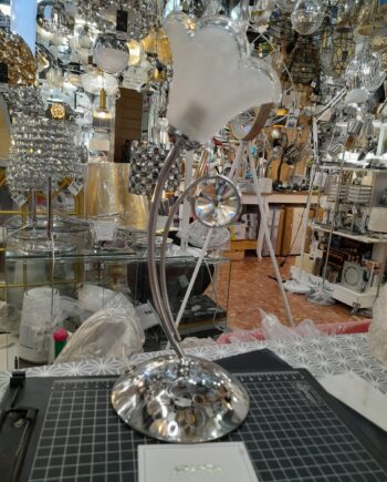 Sobremesa cromo y cristal 1943/1S tulipa cristal Xiriluz . STOCk EN TIENDA