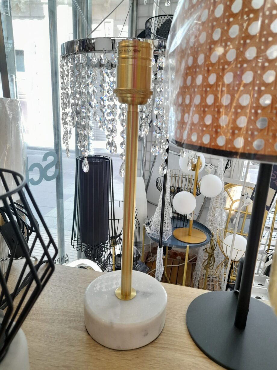 Sobremesa BERLIN oro y mármol blanco para E27
