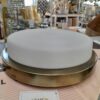 DISCO: Plafón cuero con cristal murano blanco para 3 bombillas E27, 32cm, 10187 Alemar