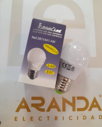Bombilla Led esférica E27 amarilla 5.5w 2601441-AM  F Bright DISPONIBLE EN TIENDA