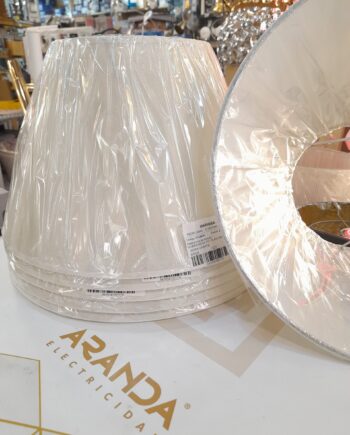 ZAMORA: Pantalla tela beige trama fina, Marinisa. 35cm Forma Cónica para E27. Disponibles en tienda
