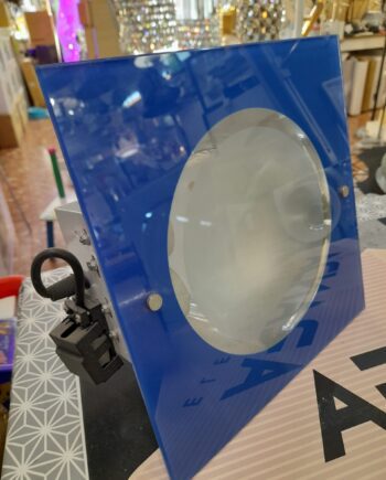 Downlight empotrar cristal azul brillo para bombillas E27, 110 Incolamp. STOCK DISPONIBLE EN TIENDA