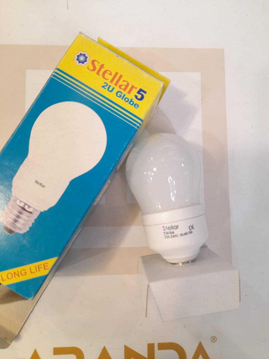 Bombilla Bajo Consumo 5w globo  en E14, luz blanca 6400k,  87540 Stellar ALg sa. DISPONIBLE EN LIQUIDACION