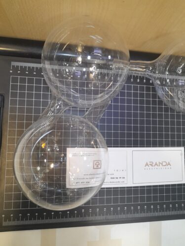 Tulipa cristal esfera transparente G4 agujero 1,5 cm interior, 10 cm diámetro x 15cm altura total