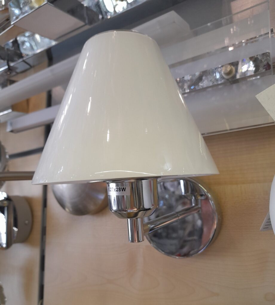 Aplique de pared ANA 2170 E27 cromo y cristal opal brillo blanco Acb Iluminación Outlet DISPONIBLE EN TIENDA