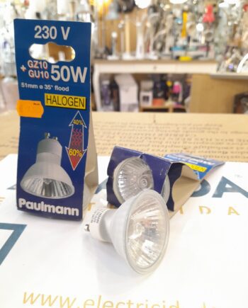 Bombilla halógena dicroica Gu10 50w 230v 35º  Flood 83604 Paulmann. STOCK DISPONIBLE EN TIENDA