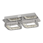 Plafón MORAVIA cromo y cristal con 16w Led con luz neutra