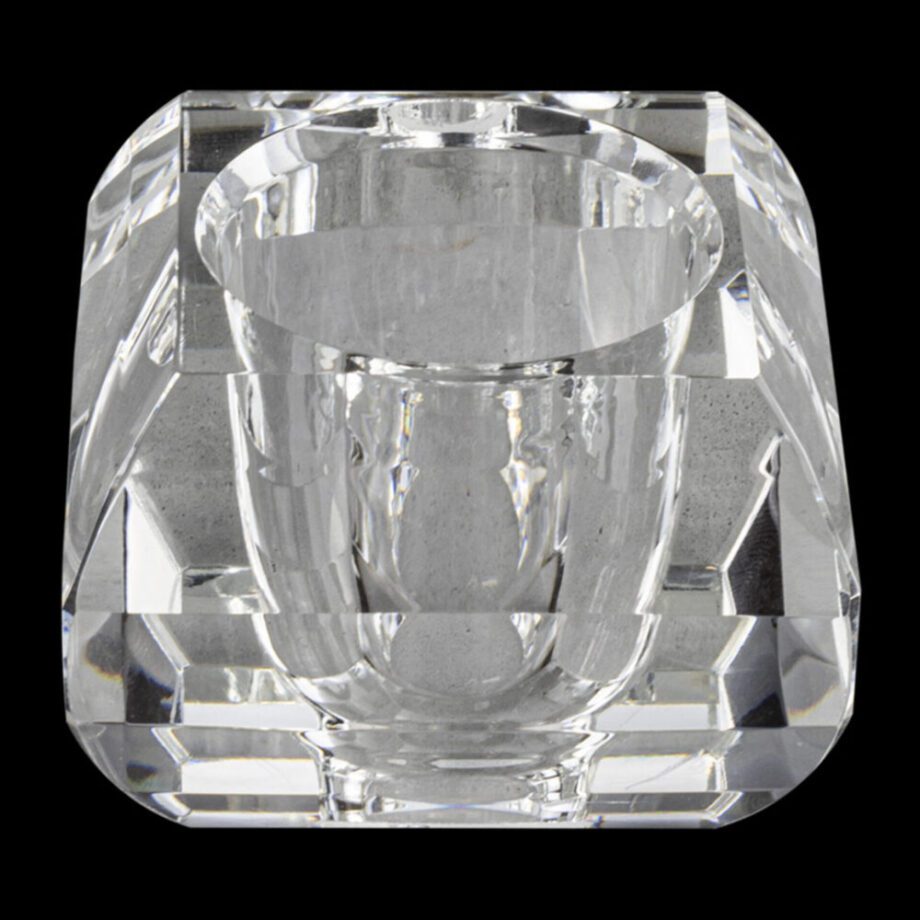 Tulipa cristal cuadrada 7 x 7  x 5 cm tallada transparente para G9, N29 Xiriluz. STOCK DISPONIBLE EN TIENDA