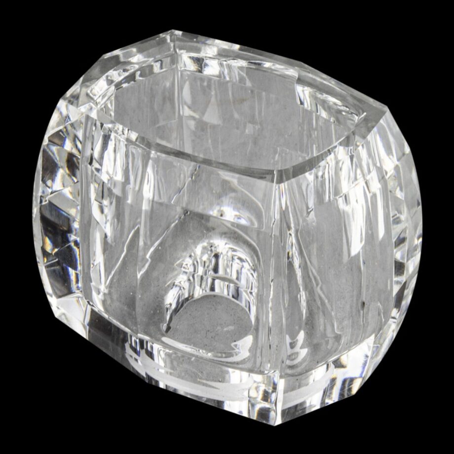Tulipa #18 G9: cristal tallado transparente cubo rectangular,  8 x 5,6 cm, N30 Xiriluz. STOCK EN TIENDA