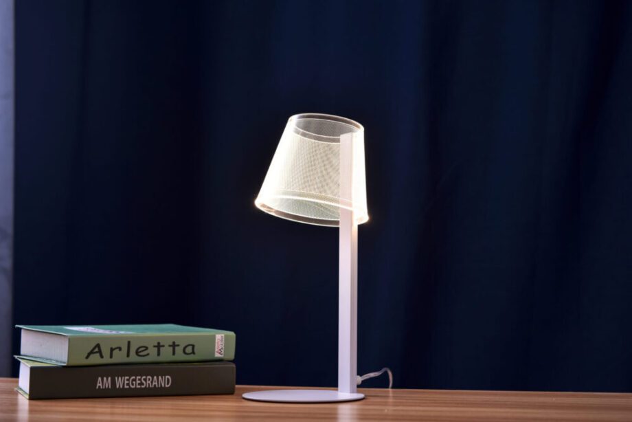 Lámpara sobremesa BILBO blanco  5w Led, luz neutra 4k Acontract-Luz. STOCK DISPONIBLE EN TIENDA