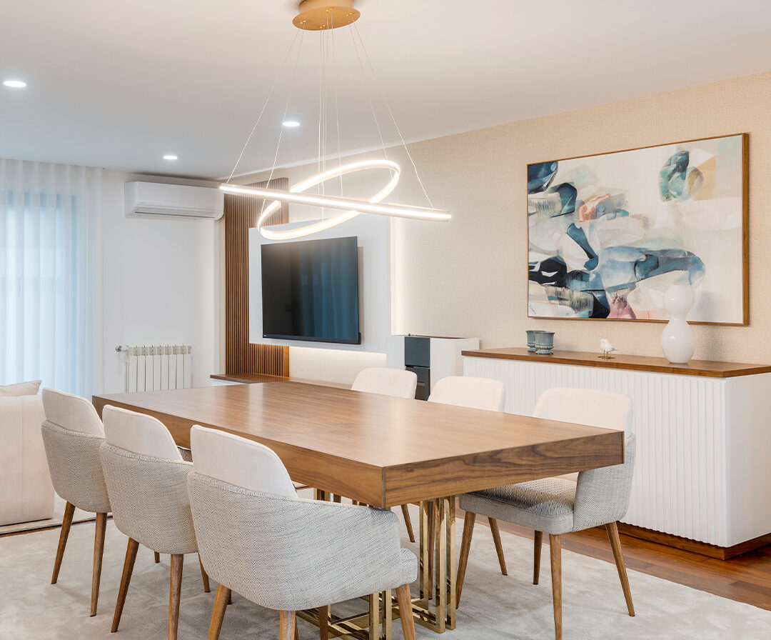 Lámpara ELIPSE grande dorada con dobles aros oval de 103W Led cuadro-abstracto-vp-interiorismo