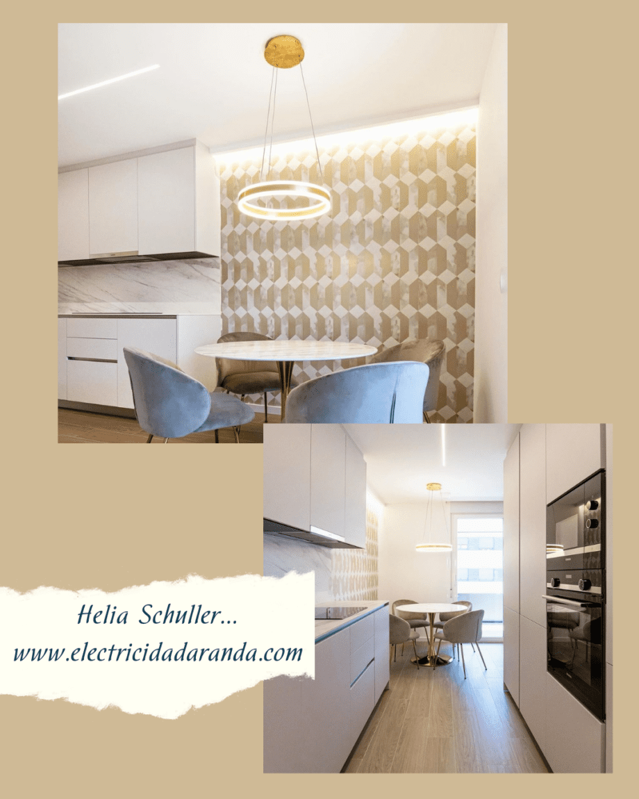 Lámpara HELIA redonda con 55W Led en pan de Oro