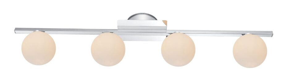 CARDIF: Aplique camerino cromo con 4 esferas cristal, 80cm para 4 bombilas G9 Led, 5663-4L Globo, 100cm. STOCK DISPONIBLE EN TIENDA