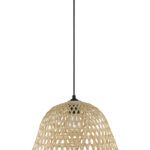 DAVID: Colgante bambú natural diseño rejilla geométrica MDC . Ø35 cm. STOCK EN TIENDA.