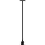 SOLO: Pendel / Enfilaje para lámparas negro portalámparas E27 con rosca, florón metálico y cable textil, MDC. STOCK  DISPONIBLE EN TIENDA