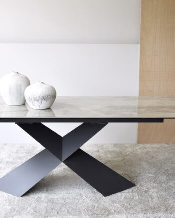 Mesa de comedor extensible Cerámico y metal, 180/270 x 90 , 34AC21915 Vp Interiorismo.