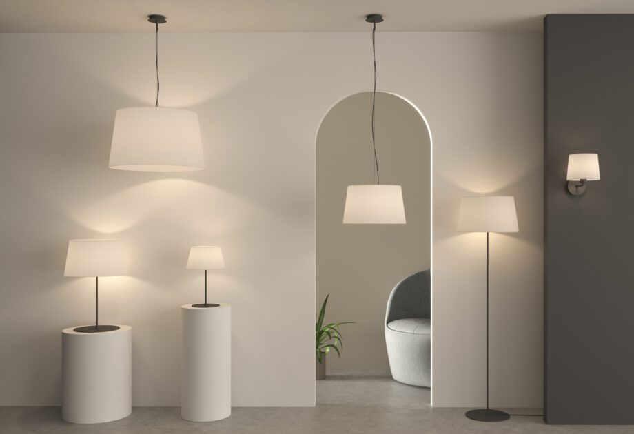 STILO: Lámpara de sobremesa diseño  8202/42 Negro texturado E27,  Acb Iluminación. 61cm altura.