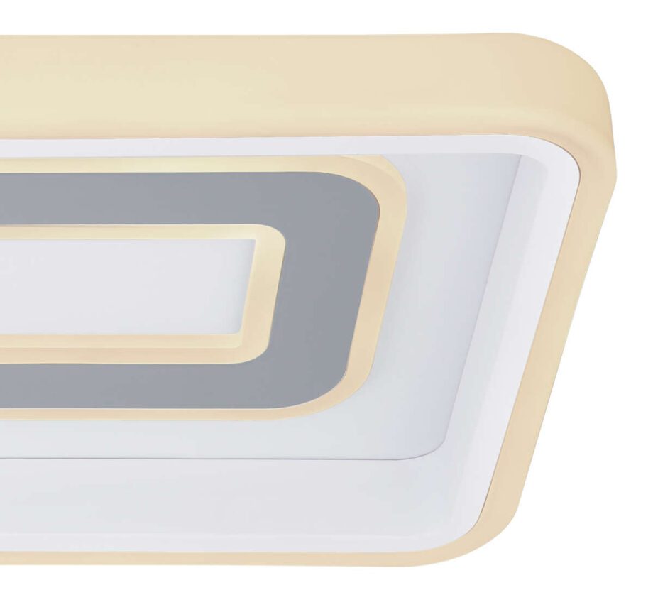 Plafón PESARO blanco y gris rectangular 55w con mando
