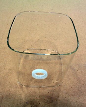 Tulipa exterior ECLIPSE: Cristal transparente cilindro cuadrado,  Schuller 506514R02. STOCK DISPONIBLE EN TIENDA