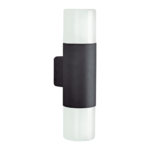 PALMA: Aplique de exterior gris antracita, y opal blanco para dos E27 Acontract. IP44.
